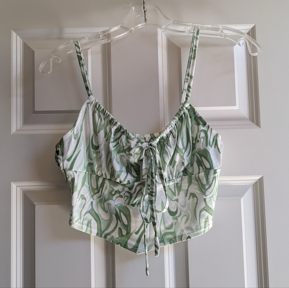 ZAFUL Swirl Print Scarf Hem Camisole